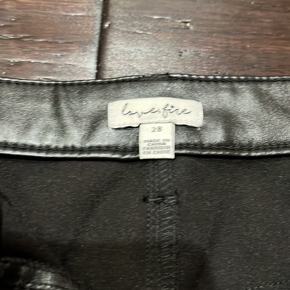Love,Fire black faux leather mini skirt. Size 28 - Picture 5 of 8